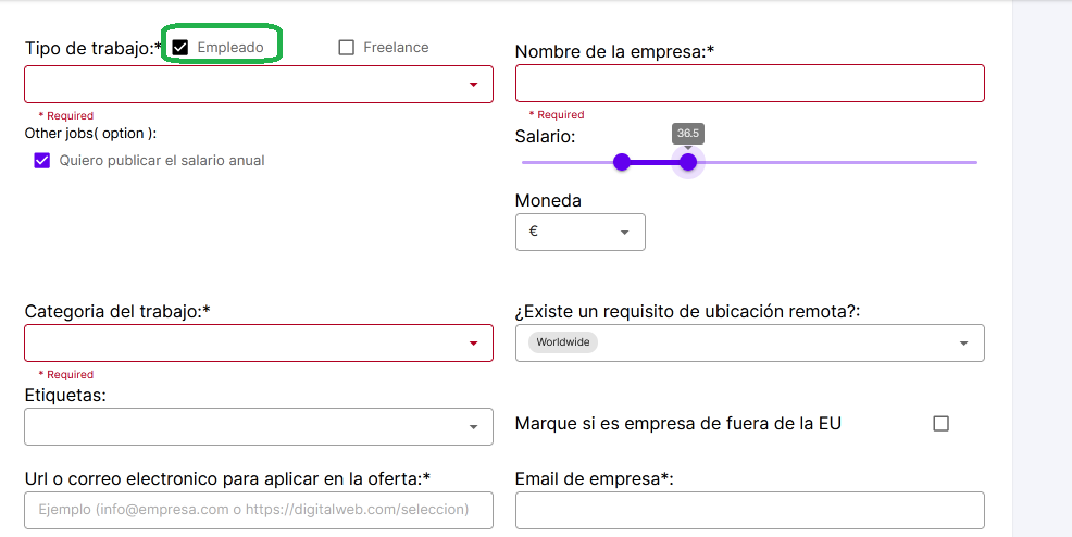 How to fill out a job offer