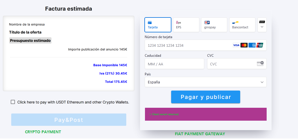 Pago mediante plataforma de pagos