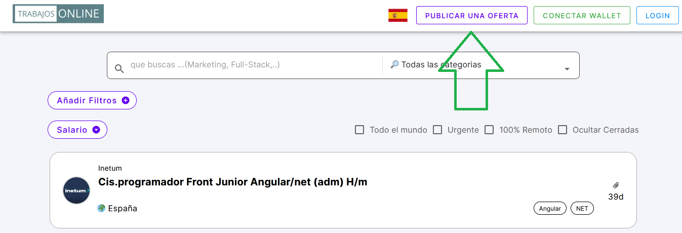Publicar una oferta de empleo Freelancer